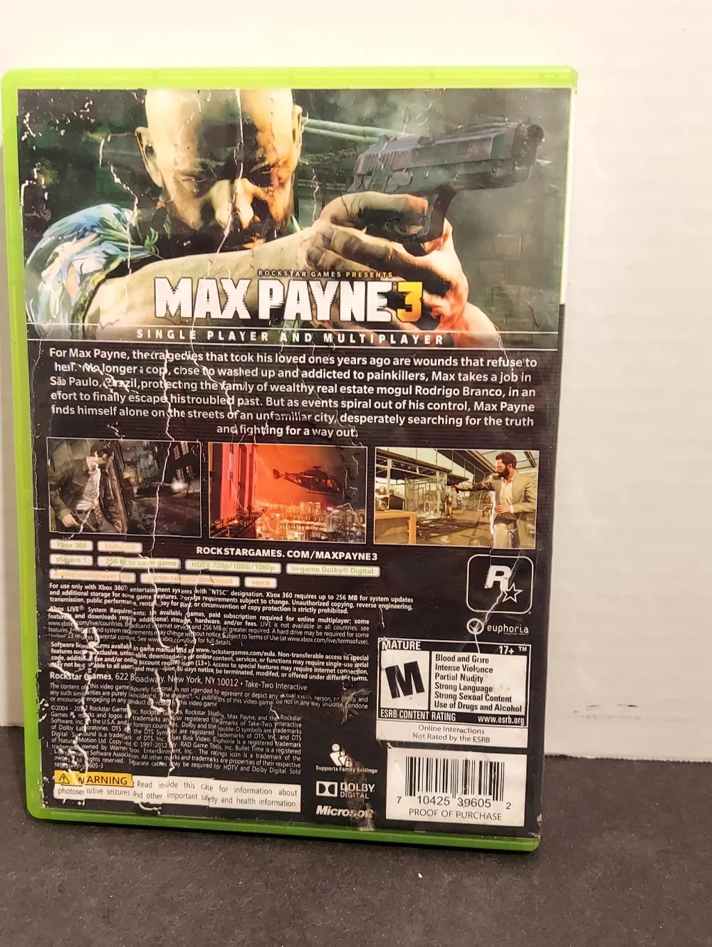 Max Payne 3 Microsoft Xbox 360, 2012 CIB Max Payne 3 Xbox 360 Complete W Manual